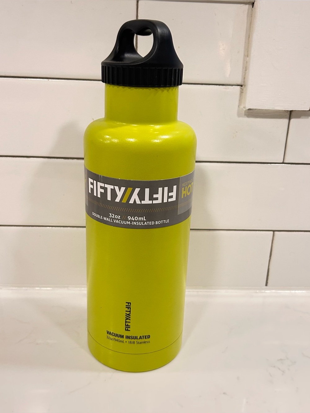 Fifty/Fifty Lime Green Vacuum Insulated Bottle 32 oz.